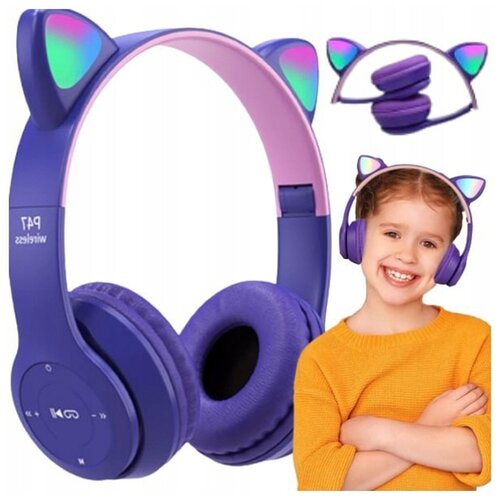 Satis vijolične LED brezžične bluetooth slušalke z mačjimi ušesi + mikrofon SA119 Cene