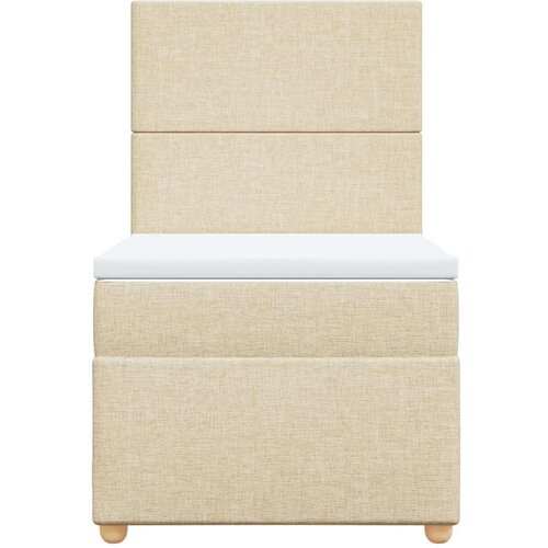VidaXL Krevet s oprugama i madracem krem 90 x 200 cm od tkanine Slike