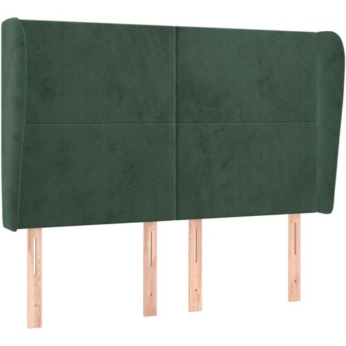 Maison Chic Posteljno vzglavje - Vzglavna omarica - Nočna omarica z ušesi temno zeleno 147x23x118/128 cm žamet, (21707820) Cene