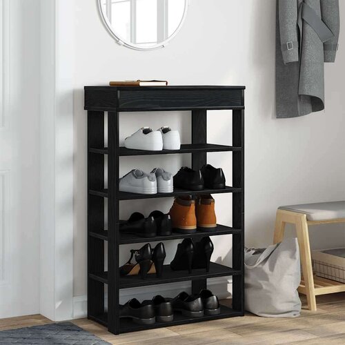 VidaXL stalak za cipele crni 60x30x98 cm od konstruiranog drva Slike