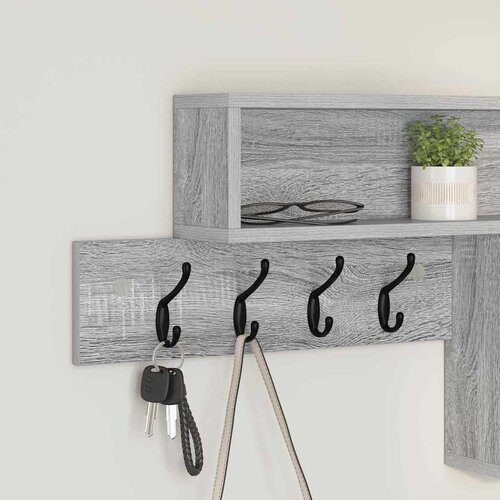  Vje&amp;scaron;alica za kapute na zidu Siva Sonoma 100 x 12 x 43,5 cm Slike