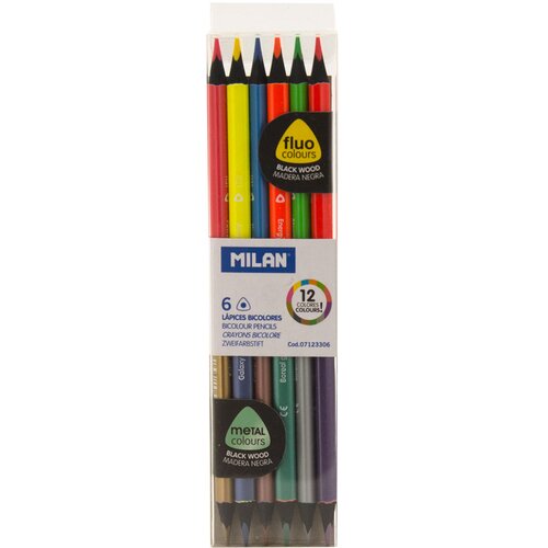 MILAN Drvene bojice 1/6 duge trokutaste Fluo+Metal 1131 crno drvo bls Cijene