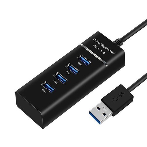 INF USB 3.0 Hub Razdelilnik z LED Indikatorjem in 1.5m Kablom - Črn, (5000129851) Cene