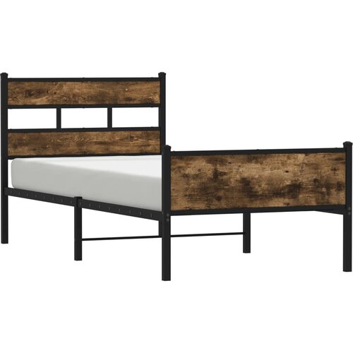 Maison Chic Posteljni okvir - Enojna postelja - Postelja za odrasle brez vzmetnice hrast 80x200 cm inženirski les-J7219, (21762912) Slike
