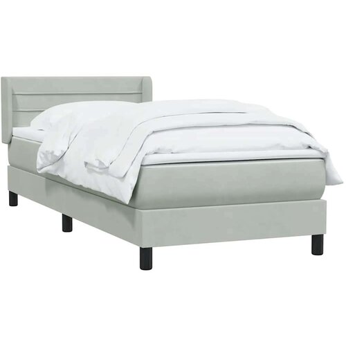 Box Spring krevet s madracem svijetlo sivi 80x220 cm samt Slike