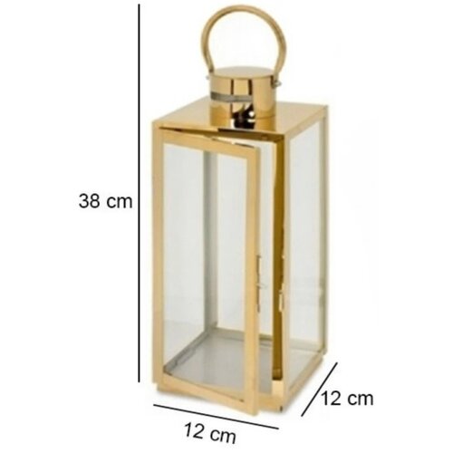  Dekorativna lanterna 38 cm zlatna Slike