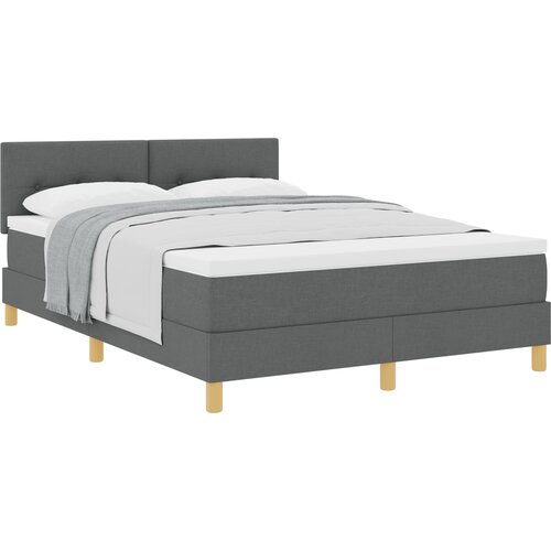 vidaXL krevet s kutijom s madracem Tamno siva 140x190 cm Tkanina Cijene
