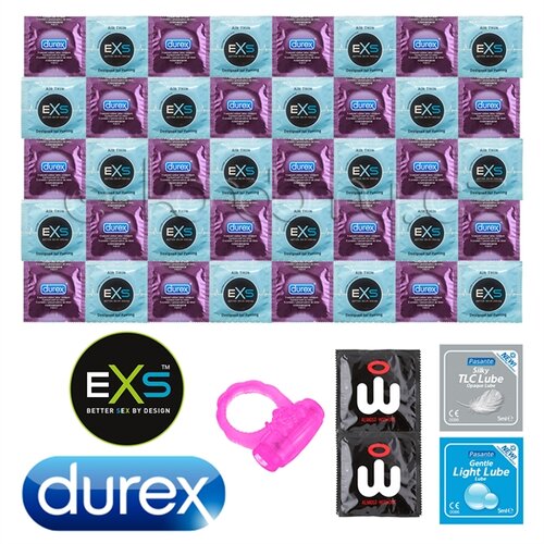 Durex Air Thin Package Ultra Thin Condoms - 42 Condoms and Lubricant Gels Exs + Pasante Condoms and SKYN Elite as a Gift Slike