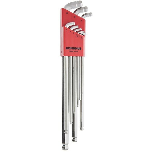 Bondhus set dugih l-ključeva sa kugličnom glavom hex 1.5 - 10.0 77099 9 kom Cene