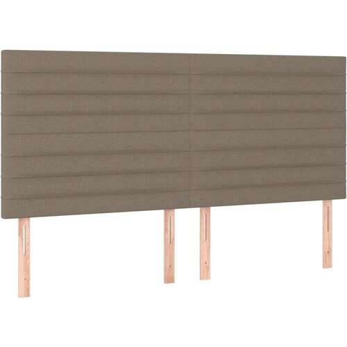  Krevet s oprugama i madracem smeđesivi 200x200 cm od tkanine Slike
