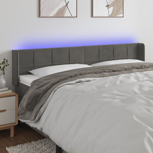  LED uzglavlje tamnosivo 203x16x78/88 cm baršunasto Cene