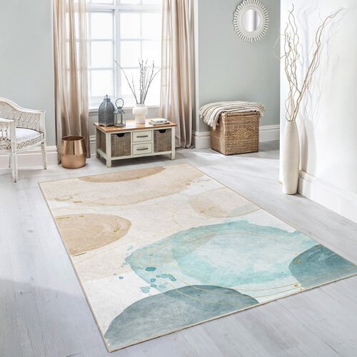 Mila Home Krem/tirkizni perivi tepih 160x230 cm Puddle &amp;ndash; Slike