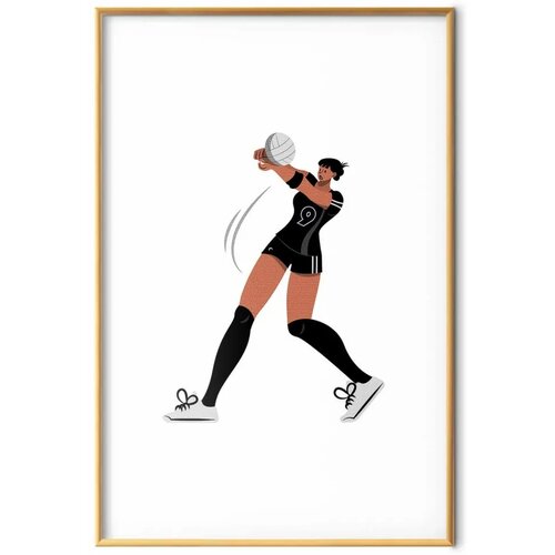  Plakat - Illustration - Female Volleyball Team Player 40x60 Zlatni okvir s margom Cene