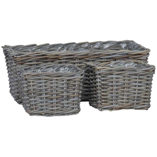  Saksija ko&amp;scaron;arica s pohranom 3 pcs Siva Kubu Ratan - Siva Slike