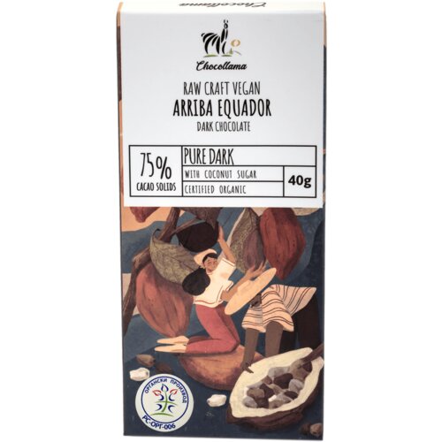 Nepoznato Čokolada CHOCOLLAMA Arriba equador crna 75% kakao 40g Cene