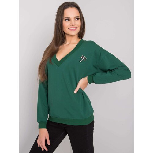 RUE PARIS Sweatshirt-RV-BL-7370.78P-dark green Cene