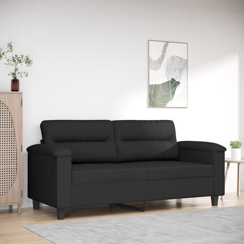VidaXL Dvosed črn 140 cm tkanina iz mikrovlaken Slike