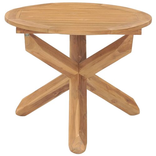 Maison Chic vrtna miza - vrtna jedilna miza Ø90x75 cm trdna tikovina, (21715414) Cene