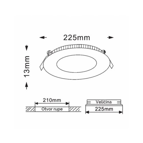  LED PANEL KA-C1 18W 6500K CRNI Cene