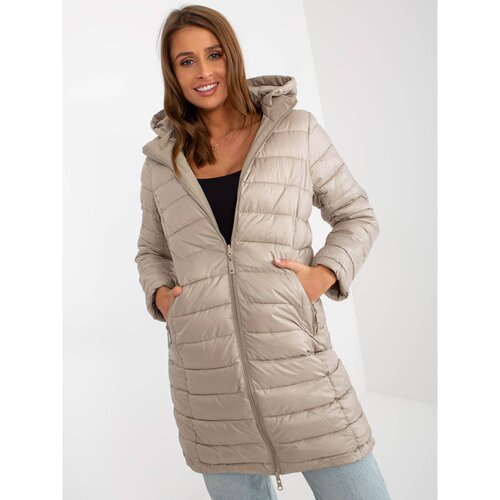 Fashionhunters Beige reversible transitional jacket with pockets Cene