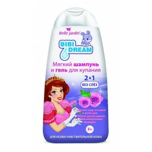 Belle Jardin BIBI DREAM - Kupka i šampon za negu osetljive dečije kože i kose – ruža 300ml