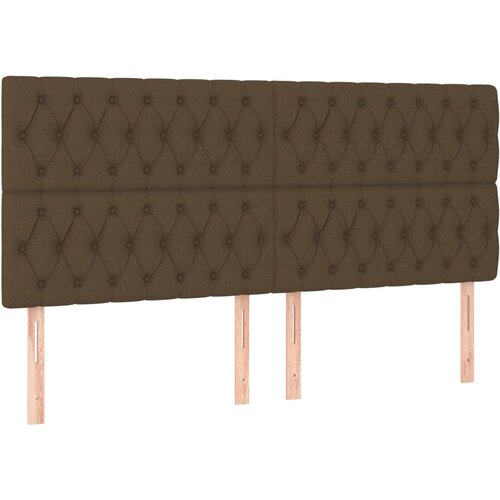 Maison Chic Posteljno vzglavje - Vzglavna omarica 4 kosa temno rjav 100x7x78/88 cm blago, (22078031) Cene