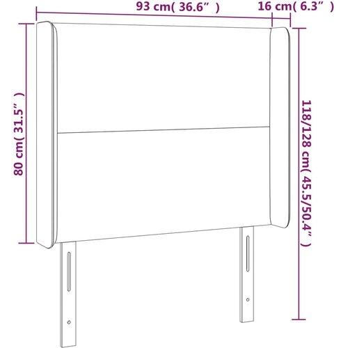  Uzglavlje s u&amp;scaron;ima svjetlosivo 93x16x118/128 cm od tkanine Slike