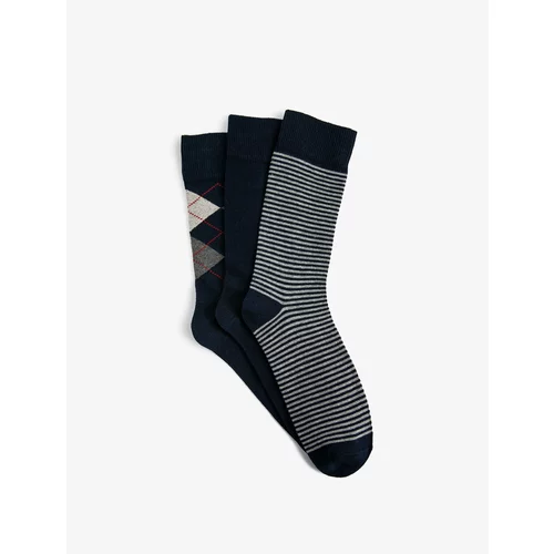 Koton Set of 3 Crepe Socks, Geometric Pattern