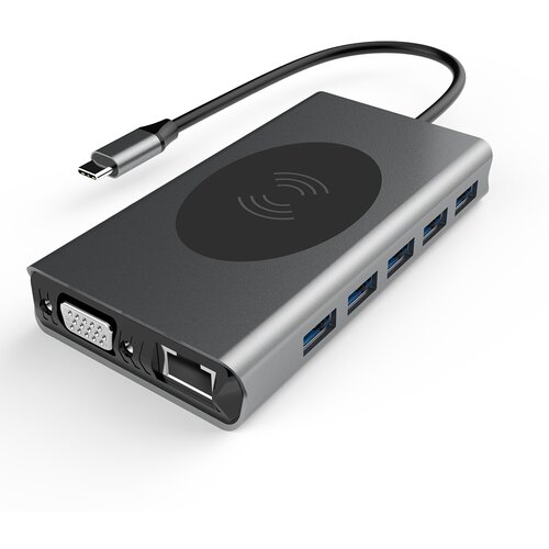 INF večfunkcijski adapter tipa c 14-v-1 s priključki ethernet, hdmi in vga, (21778808) Slike