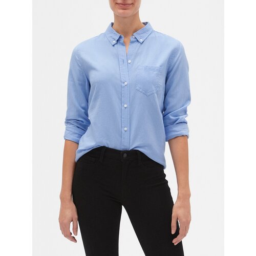 GAP Blue women's v-fitted boyfriend oxf shirt Cene