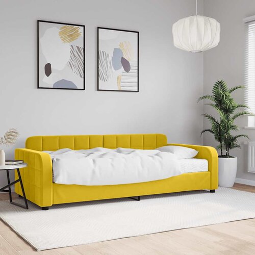  Dnevni krevet s madracem žuti 90 x 200 cm bar&scaron;unasti Cijene