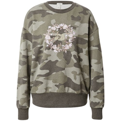 River Island Majica rjava / zelena / kaki / bela Slike