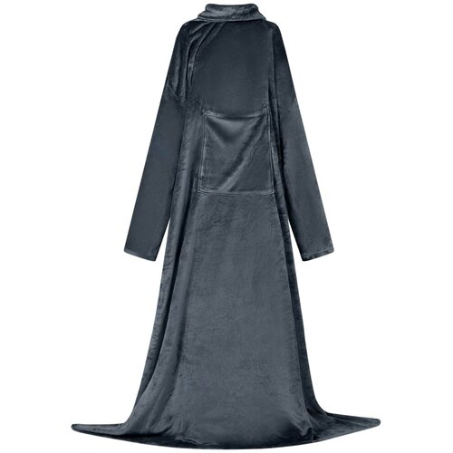 vidaXL Odeja s kapuco Temno modra Flanel Cene