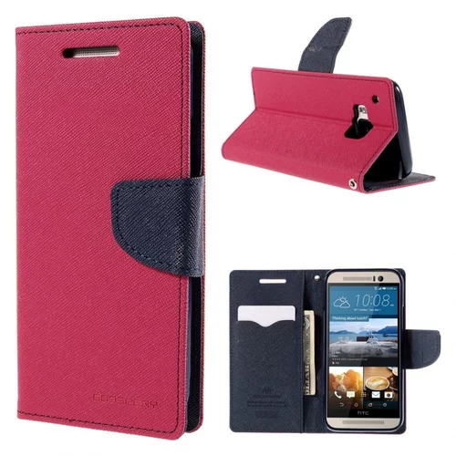  Preklopni ovitek / etui / zaščita Mercury Fancy Diary Case za HTC One M8 - roza & modri
