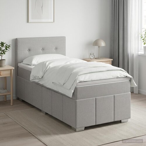  Boxspring krevet s madracem Svjetlosiva 90 x 200 cm Tkanina Cene