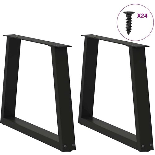 VidaXL Noge za blagovaonski stol V-oblik 2 kom crne 70x(42-43,3) cm Slike