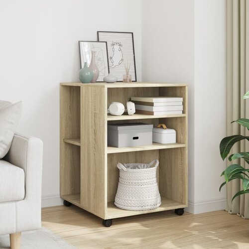vidaXL Stranska mizica s kolesi sonoma hrast 55x60x78 cm inžen. les Cene