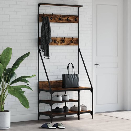 vidaXL Stalak za odjeću i cipele boja dimljenog hrasta 80x40x184 cm Cijene