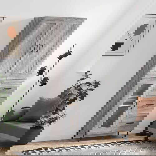 vidaXL Visoka komoda siva sonoma 69,5x34x180 cm inženirski les Cene