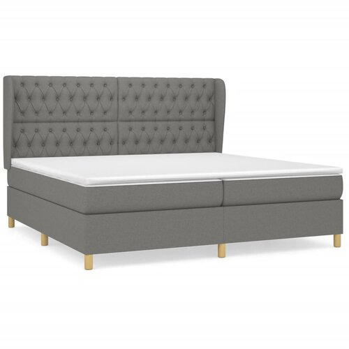 VidaXL Box spring postelja z vzmetnico temno siva 200x200 cm blago, (20723611) Slike