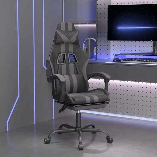  Vrtljiv gaming stol z oporo za noge črno in zeleno um. usnje, (20701465) Cene