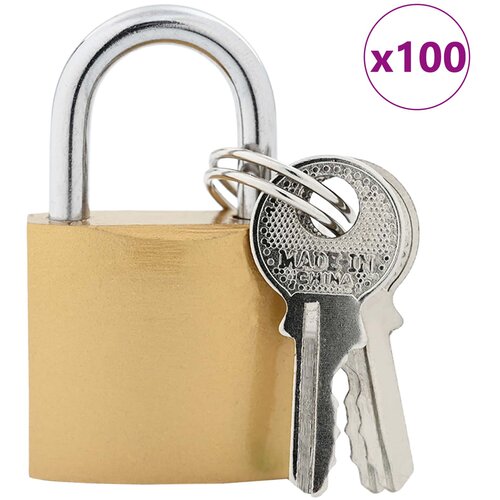 vidaXL U zaklep s ključi 100 pcs Medenina elezo, (5000214307) Cene