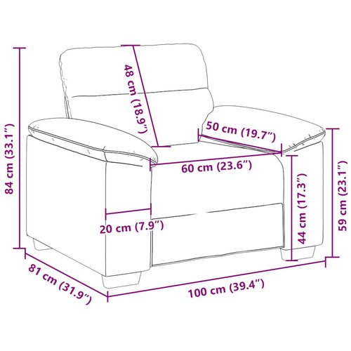 SOFA krem 100x81x84 cm umjetna koža Slike