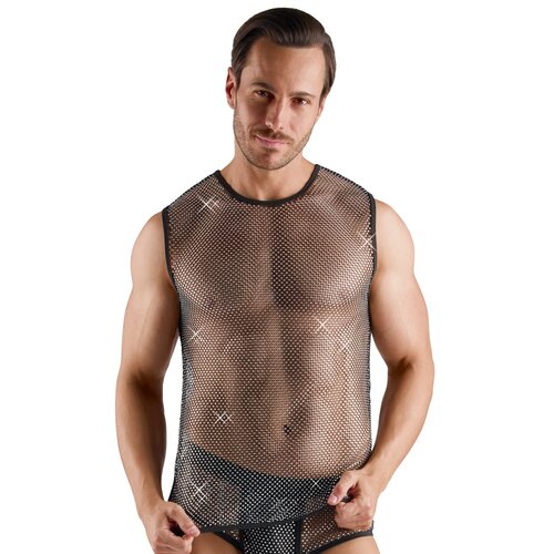 Svenjoyment Sparkly Gems Sleeveless Net Shirt 2162040 Black S Cene