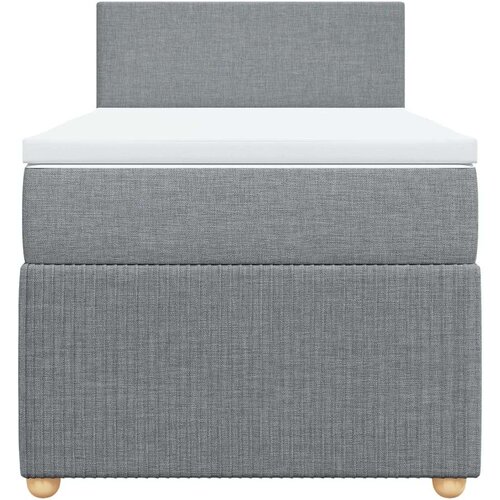 VidaXL Box spring krevet s madracem svjetlosivi 90x190 cm od tkanine Slike