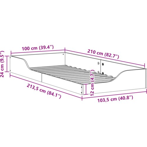  Konstrukcija postelje Voskast rjav 100 x 210 cm, (5000128345) Slike