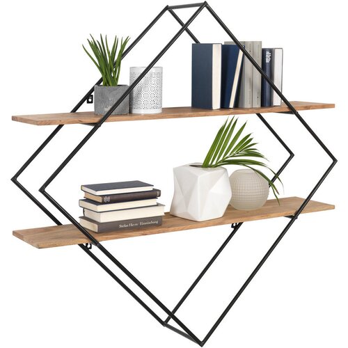 Ambia Home STENSKI REGAL 107/107/26 cm barve akacije, temno siva Cene