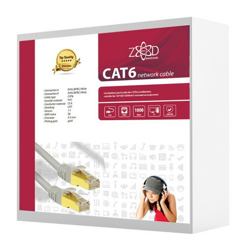 Zed Electronic mrežni FTP kabel, CAT6, 20 met - FTP6/20 Slike