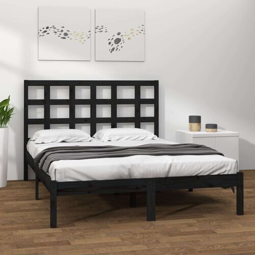  Posteljni okvir črn iz trdnega lesa 200x200 cm, (20648384) Slike