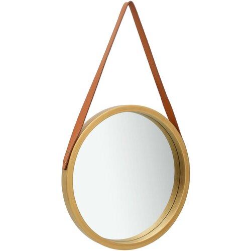 VidaXL Zidno ogledalo s remenom 40 cm zlatno Slike